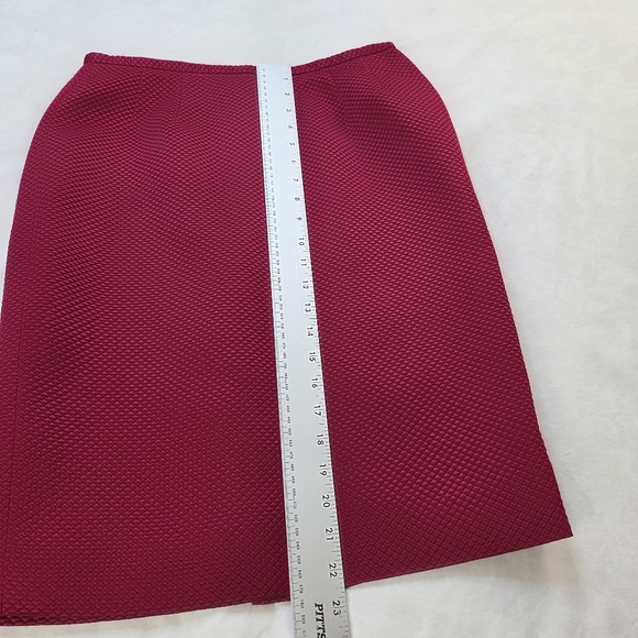 Rickie Freeman for Teri Jon Silk Wool Skirt Suit Set Size 8 Pink Textured VTG - Picture 14 of 16